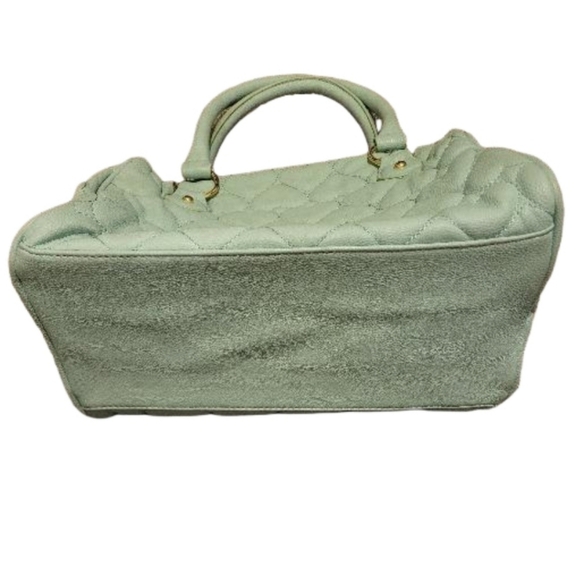 Betsey Johnson Mint Green Quilted Handbag with Gold Bow Clutches & Wristlets - Picture 3 of 15
